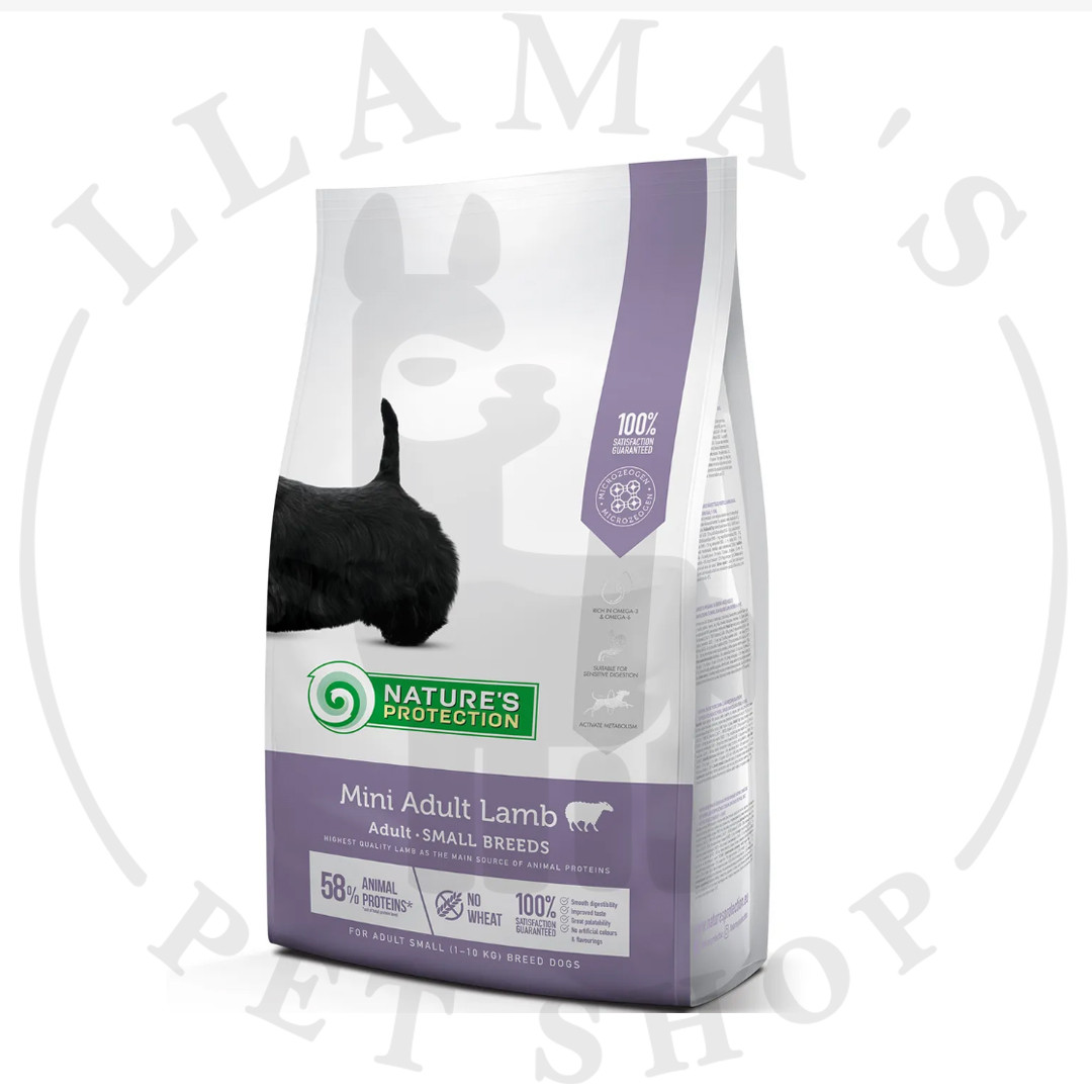 NATURE'S PROTECTION Adult Lamb 2кг полнорационное питание для взрослых собак мелких пород с ягнёнком - фото 1 - id-p101340045