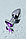 Металлическая анальная пробка - цвет серебро, фиолетовый кристалл, размер M, фото 6