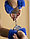 Шикарные наручники с пушистым мехом цвета кобальт (Be Mine), фото 3