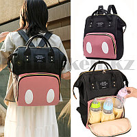 Сумка-рюкзак с боковыми карманами Living Travelling Share с глазками розовая