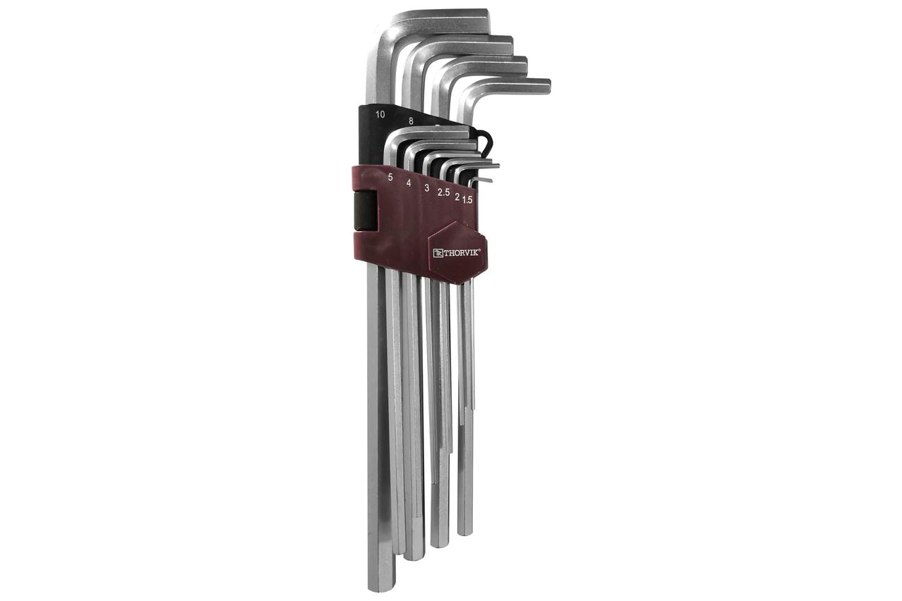 Набор ключей торцевых шестигранных удлиненных, H1.5-H10, 10 предметов HKL10S