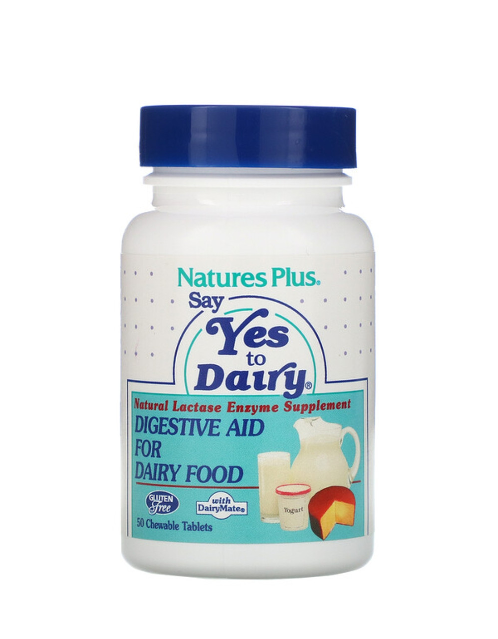NaturesPlus Say Yes to Dairy, добавка для переваривания молочных продуктов, 50 жевательных таблеток - фото 1 - id-p101353068