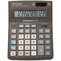 Үстел үсті калькуляторы Correct D 14 разряд, қосарланған қуат, 155*205*28 мм, қара