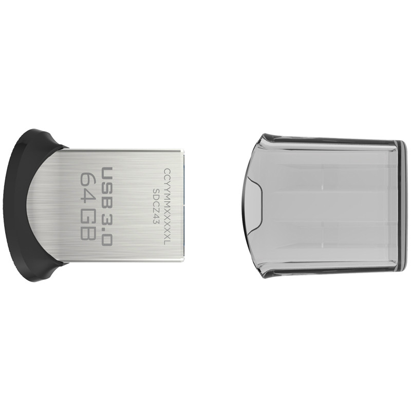 Память SanDisk USB Flash  64GB CZ43 Ultra Fit USB 3.0 хром
