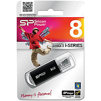 Память SiliconPower USB Flash 8GB USB2.0 Ultima II черный (металл.корпус)