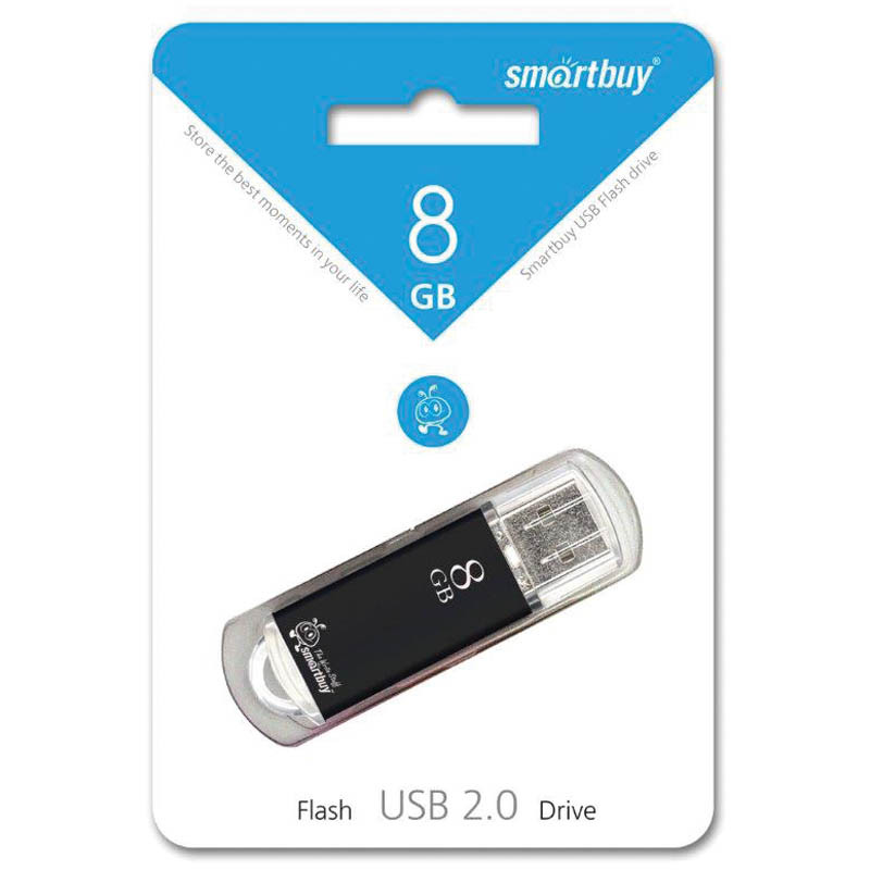 Память Smart Buy USB Flash   8GB V-Cut черный (металл.корпус)
