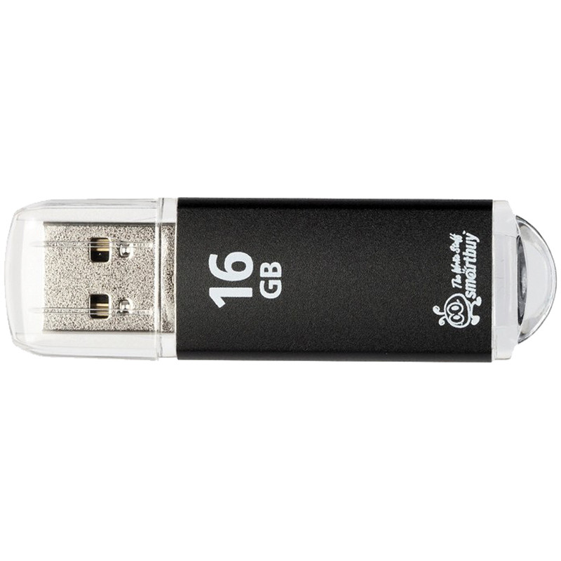 Память Smart Buy USB Flash 16GB V-Cut черный (металл.корпус) - фото 1 - id-p101354969