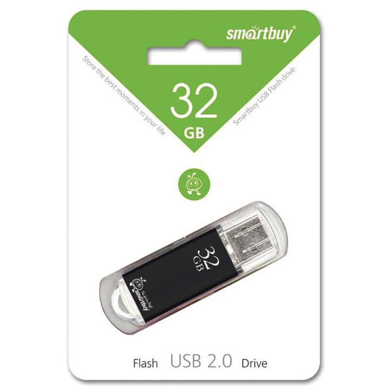 Память Smart Buy USB Flash  32GB V-Cut черный (металл.корпус)