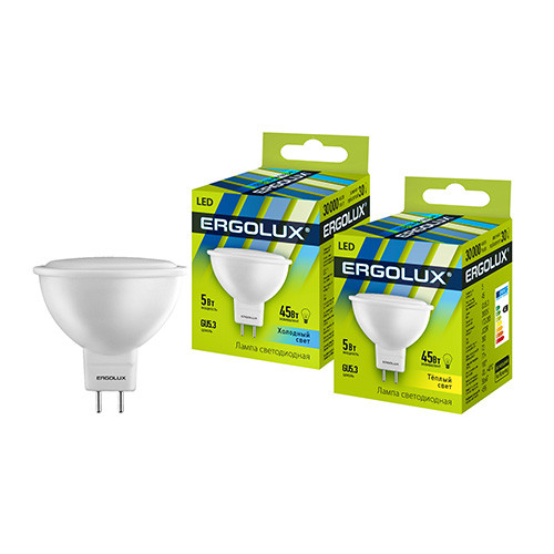 Светодиодная лампа Ergolux LED-JCDR-5W-GU5.3-3K