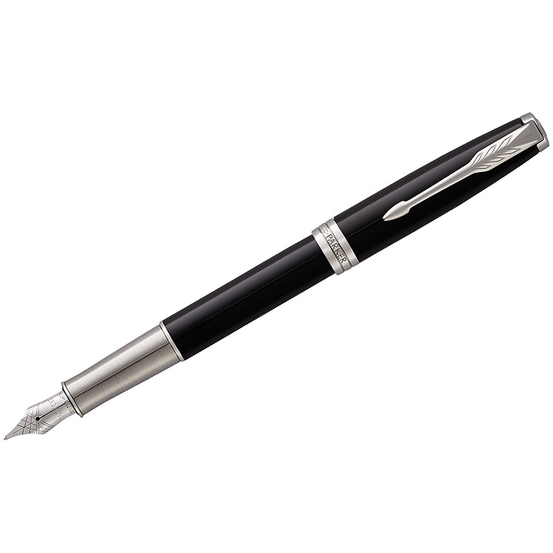 Ручка перьевая Parker "Sonnet Black Lacquer CT" 0,8мм, подар. уп.