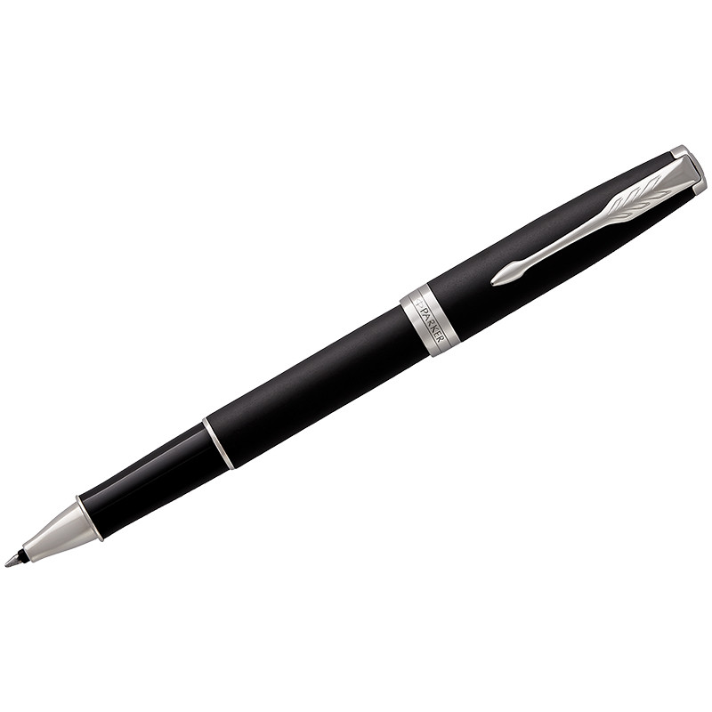 Ручка-роллер Parker "Sonnet Matte Black CT" черная, 0,8мм, подар. уп.