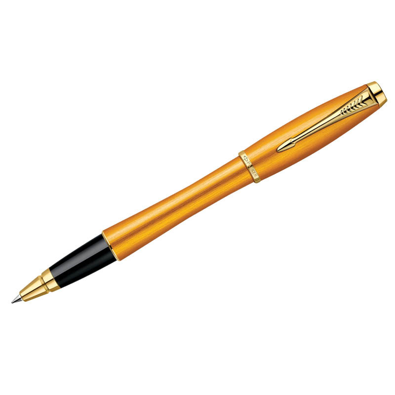 Ручка-роллер Parker "Urban Premium Mandarin Yellow GT" черная, 0,8мм, подар. уп.