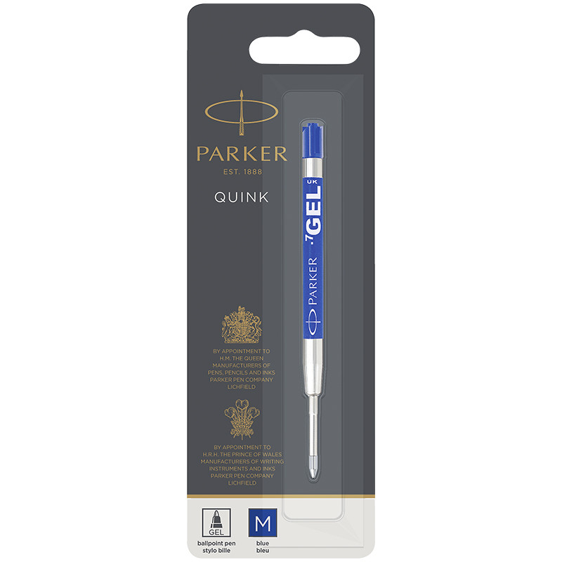 Стержень гелевый (для шариковых ручек) Parker "Gel Ball Point" синий, 98мм, 1мм, блистер