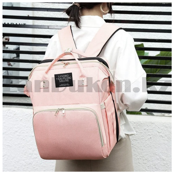 Сумка-рюкзак с боковыми карманами Living Travelling Share светло розовая - фото 7 - id-p63235438