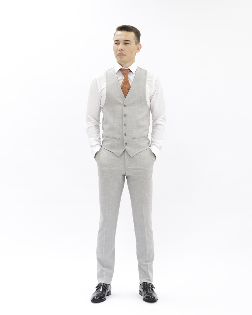 Мужской деловой костюм «UM&H 56392747» серый - фото 3 - id-p101366055