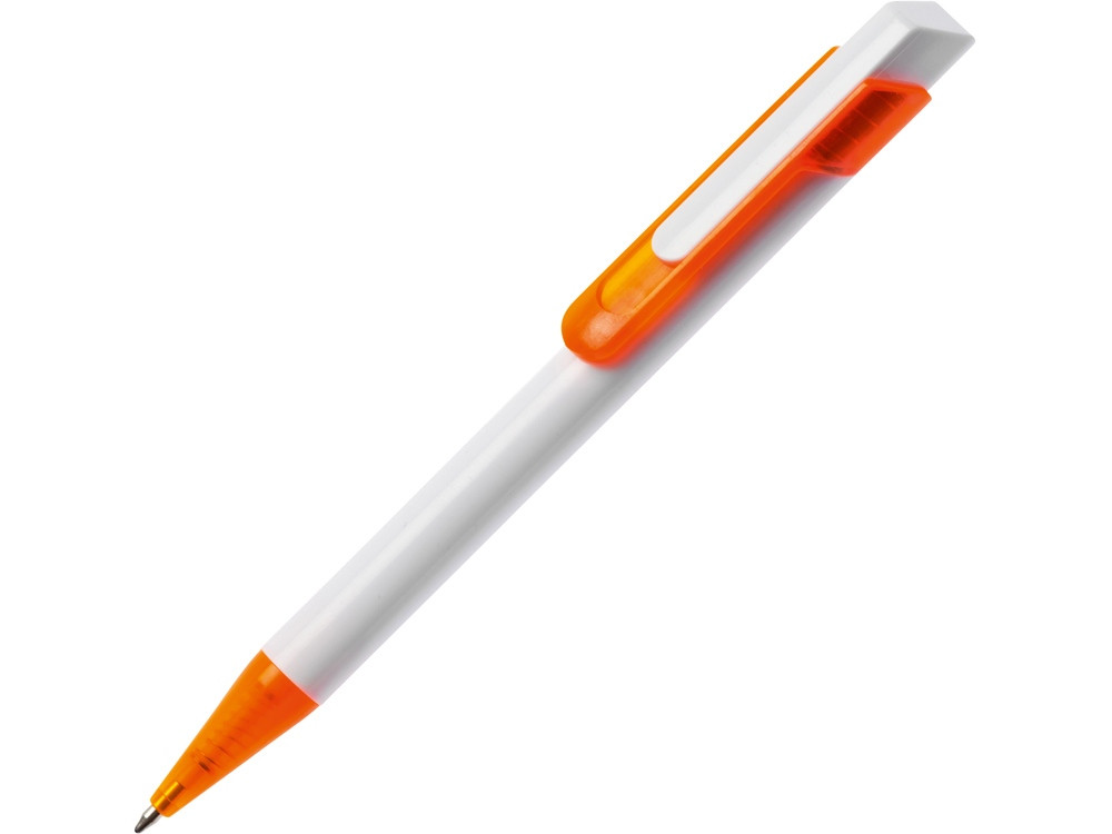 Ручка шариковая Бавария белая/оранжевая