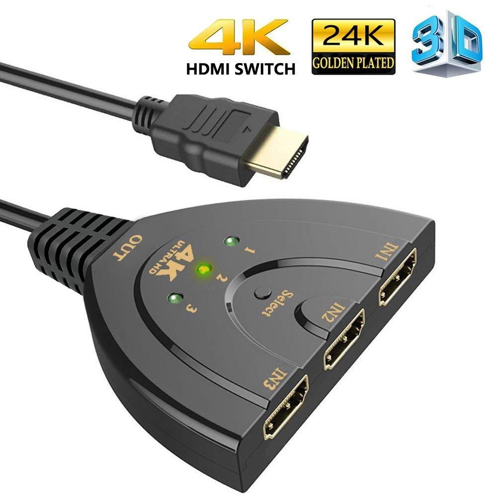 Коммутатор HDMI 4K switch переключатель 3 входа 1 выход