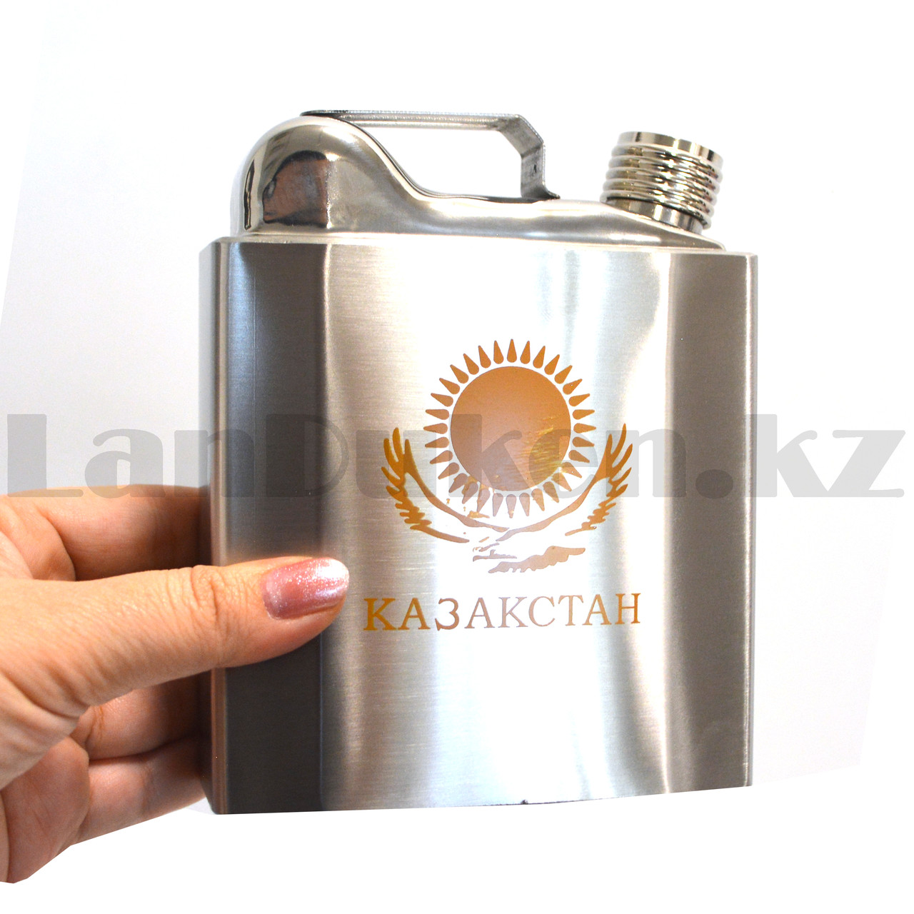 Фляга сувенирная "Казахстан" в форме канистры стальная нержавеющая сталь Hip Flask YH 18 Oz 530 мл - фото 4 - id-p101390380