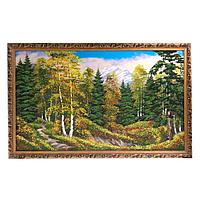 Картина "Осенний пейзаж" багет 68х108 см рисунок из каменной крошки / картина в гостиную / картина на стену /