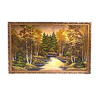 Картина "Осенняя ночь" багет 68х108 см рисунок из каменной крошки / картина в гостиную / картина на стену /