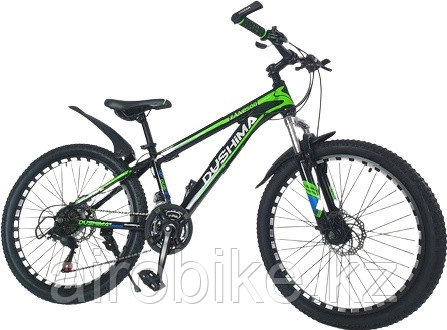 Велосипед Dushima Zane 500 24 2021 22 черный-зеленый