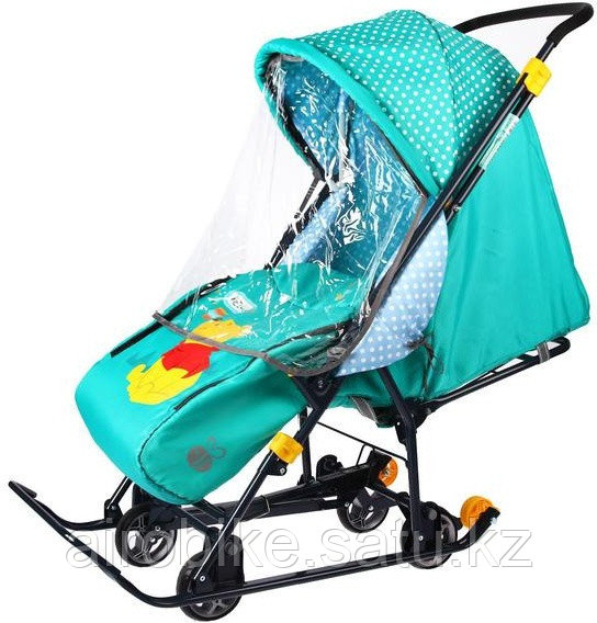 Санки Nika Kids Disney-baby 1 Винни изумрудные