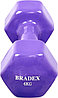Набор гантелей обрезиненных по 4 кг фиолетовые, 2 шт., фото 4