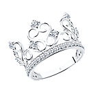 Кольцо в виде короны с фианитами SOKOLOV 94011217 покрыто  родием, фото 8