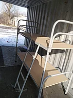 Железная кровать двухъярусная армейская