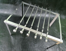 Шашлычный набор НШ-5 (мангал складной с шампурами (длина 500мм) в кожаном чехле на ремне с худ.оформлением) - фото 3 - id-p101448981