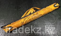 Шашлычный набор НШ-5 (мангал складной с шампурами (длина 500мм) в кожаном чехле на ремне с худ.оформлением) - фото 1 - id-p101448981
