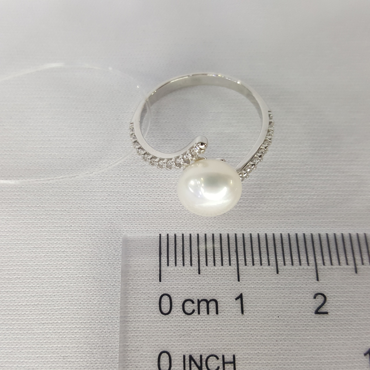 Кольцо из серебра с жемчугом и фианитами Diamant 94-310-01118-1 покрыто родием - фото 3 - id-p93648918