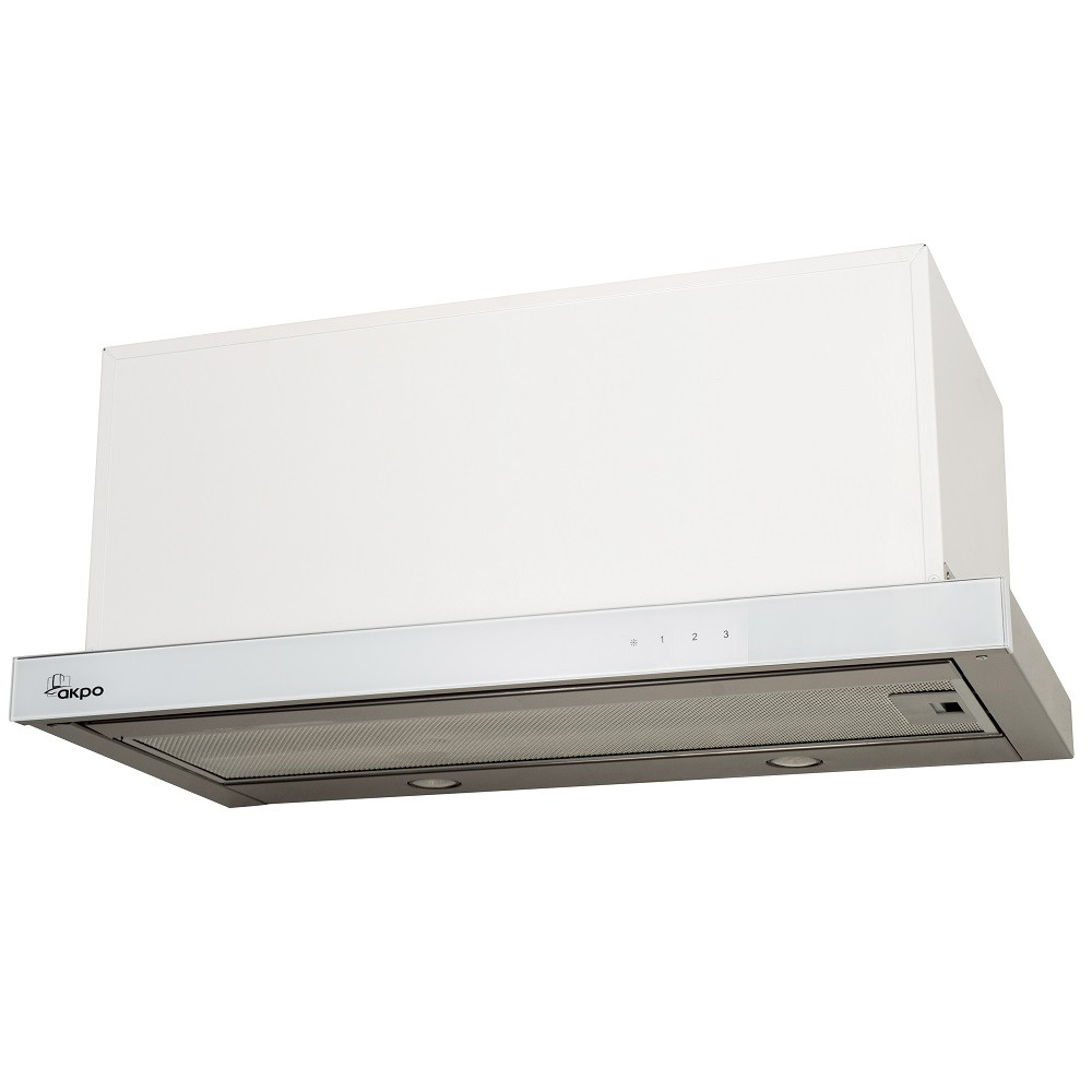 Light glass Touch Twin II 60 см стекло белое/нержавеющая стал WK-7 Вытяжка кухонная AKPO /Польша/