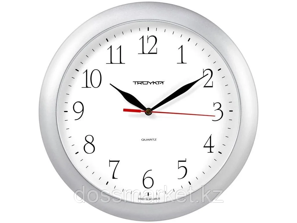 Часы настенные Troyka, круглые, 29х29х3,5, серебристая рамка - фото 1 - id-p101458744