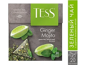 Чай Tess "Ginger Mojito" зеленый фруктовый, 20 пакетиков