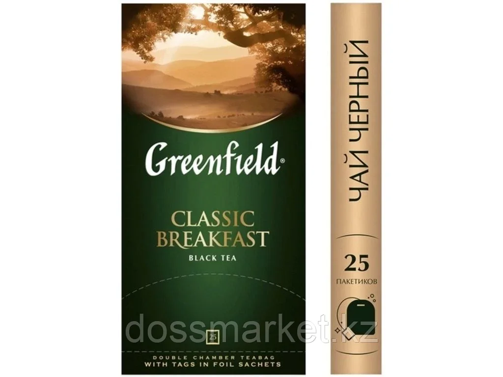 Чай Greenfield Classic Breakfast черный байховый, 25 пакетиков - фото 1 - id-p101458796