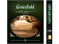 Чай Greenfield Classic Breakfast черный байховый, 100 пакетиков