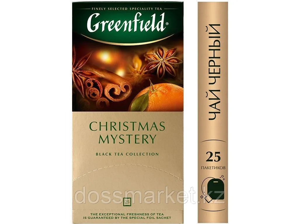 Чай Greenfield Christmas Mystery черный с корицей, 25 пакетиков - фото 1 - id-p101458798