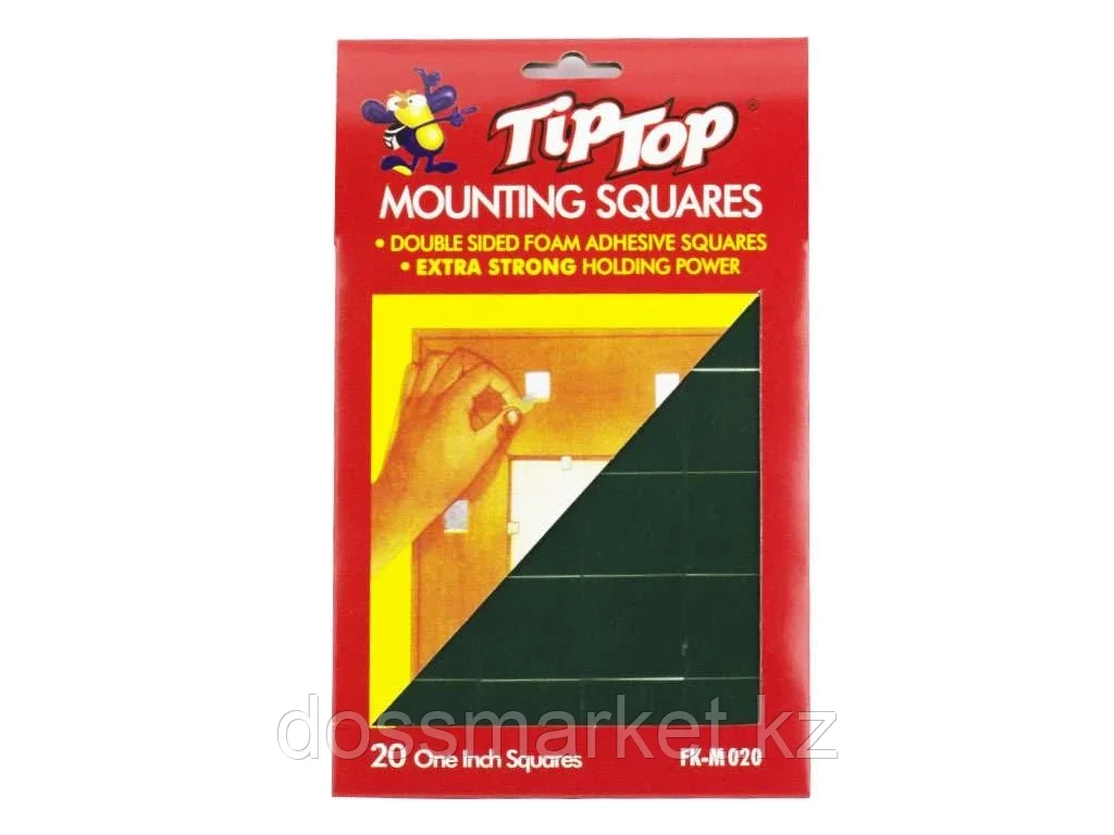 Клейкие монтажные квадраты TipTop, 2,5 х 2,5 см, 20 шт/уп (вспененная основа)