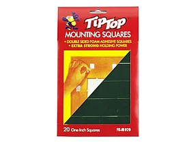 Клейкие монтажные квадраты TipTop, 2,5 х 2,5 см, 20 шт/уп (вспененная основа)