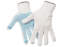 Перчатки х/б , стандарт,с точечным ПВХ-покрытием,4 нитки, белые