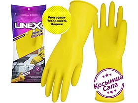Перчатки латексные плотные Linex, желтые, размер L
