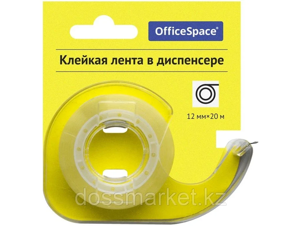 Клейкая лента OfficeSpace, 12 мм х 20 м, прозрачная
