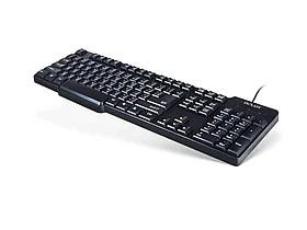 Клавиатура Delux DLK-180UB, черная, USB, Анг/Рус/Каз