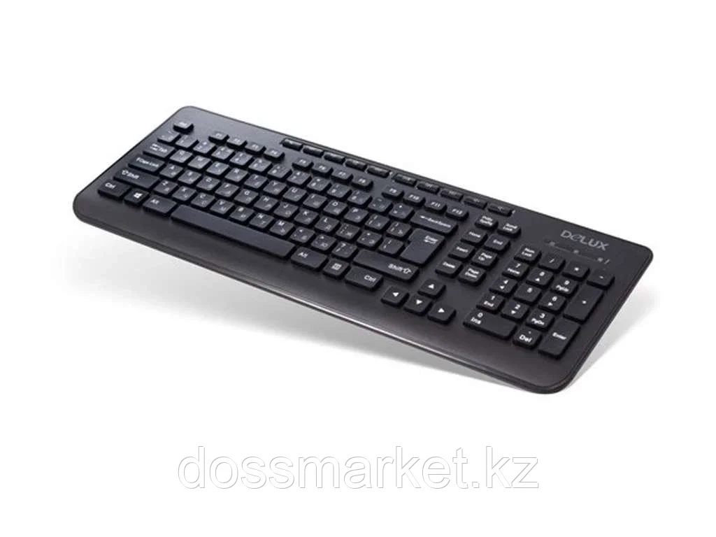 Клавиатура Delux DLK-02UB черная, USB, Анг/Рус/Каз