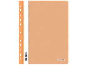 Папка-скоросшиватель Berlingo с перфорацией, А4, 180 мкм, оранжевая