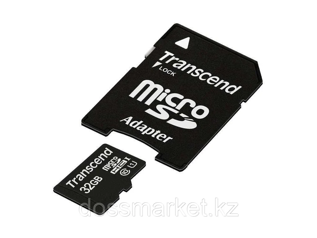 Карта памяти Transcend microSD 32Gb Class10 + адаптер SD