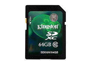 Карта памяти Kingston SD 64GB Class 10