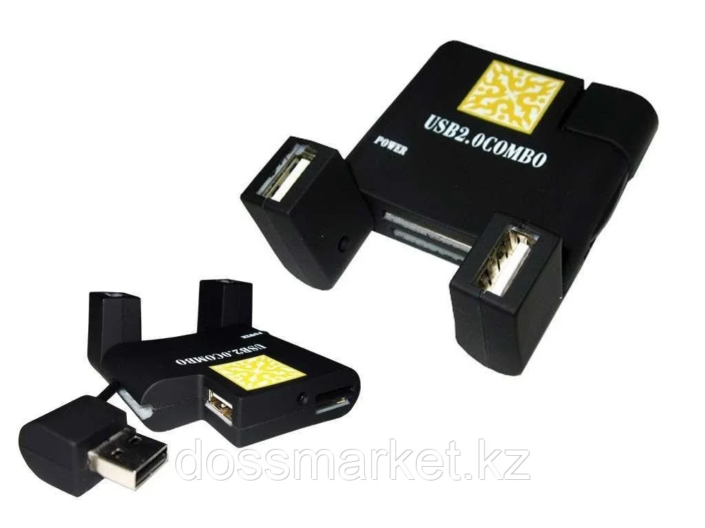 Кардридер All in 1 + расширитель USB 2.0 Combo черный - фото 1 - id-p101460738