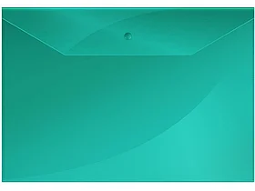 Папка-конверт на кнопке OfficeSpace, А4, 150 мкм, зеленая